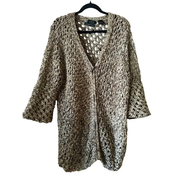 Sigrid Olsen open weave handmade silk blend sweater art to wear unique - Picture 1 of 8